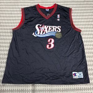 Vintage NBA Champion Philadelphia 76ers Allen Iverson Jersey Size 48 XL